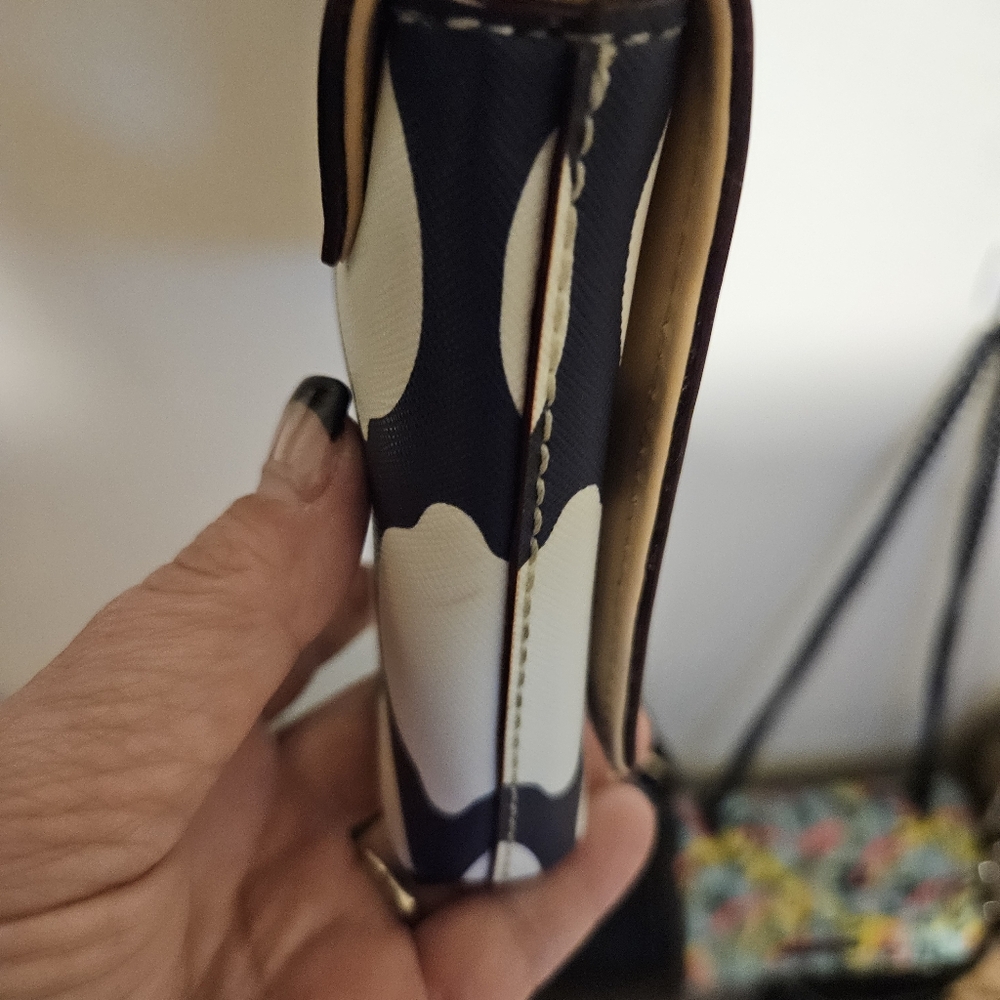 Kate Spade NY Vintage GRANT STREET CROSSBODY Navy & White French Lemon EUC - Picture 12 of 14